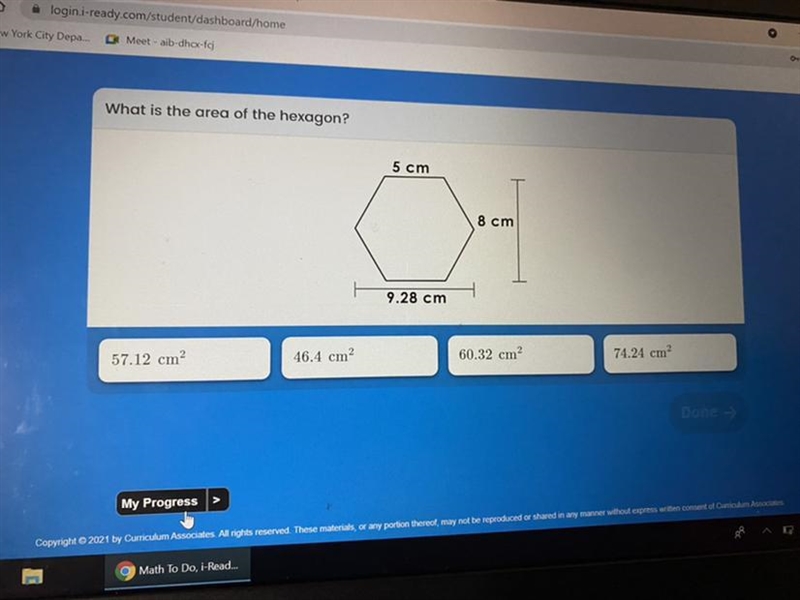 What is the area of the hexagon?-example-1