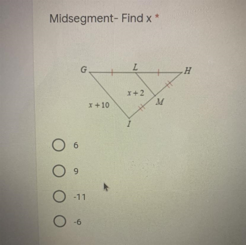 Midsegment- Find x (x+10)(x+2)-example-1