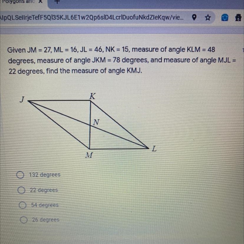 Find the measure of angle KMJ-example-1