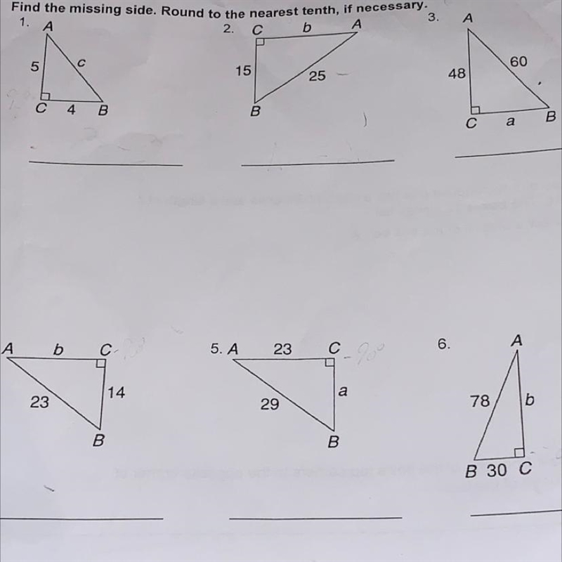 Find the missing side. Round to the nearest tenth, if necessary.-example-1