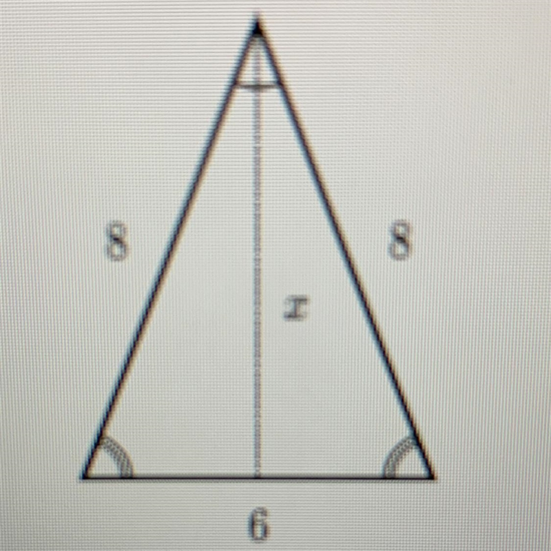 Find the value of r in the isosceles triangle shown below. 8 8 6-example-1