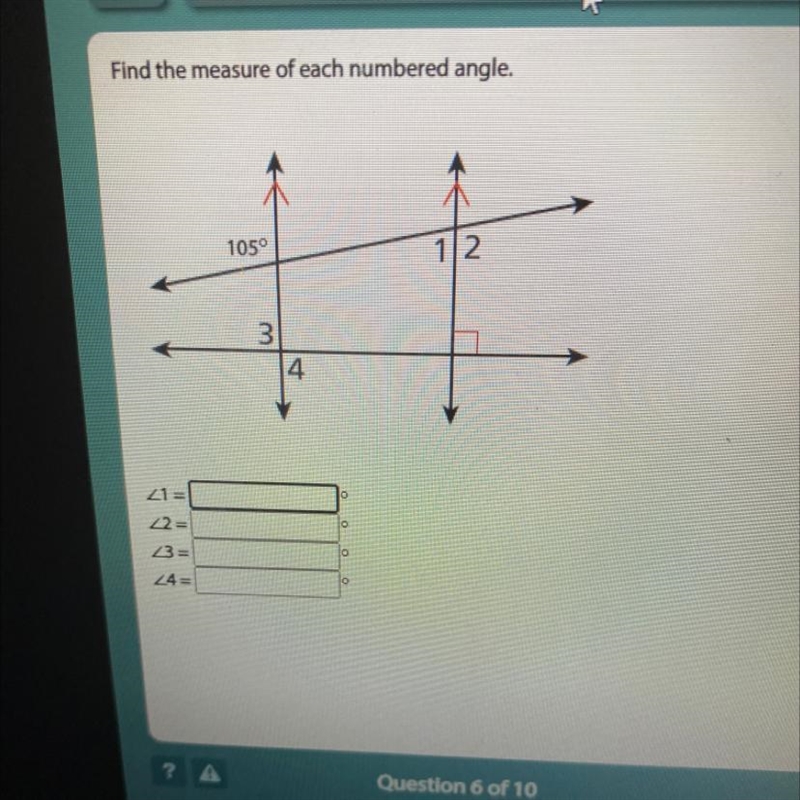 Find the measure of each numbered angle.-example-1