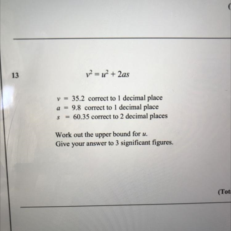 V*2 = u*2+ 2as y = 35.2 correct to 1 decimal place a = 9.8 correct to 1 decimal place-example-1