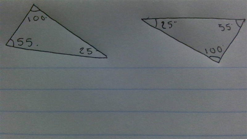 True of false the triangles shown below must congruent.-example-1