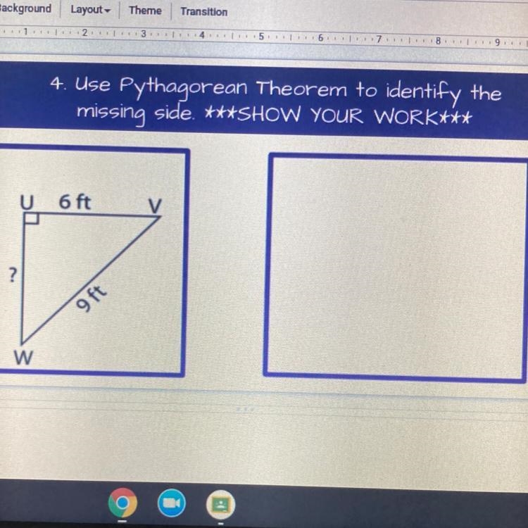 Please find the missing side and show your work-example-1