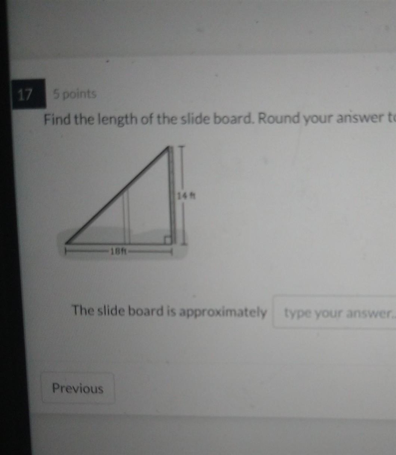 Find the length of the slide board. Round your answer to the nearest tenth place.​-example-1