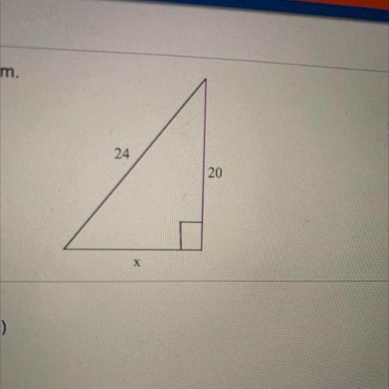 Help please!!! Find the value of x. If necessary, write your answer in simplest radical-example-1