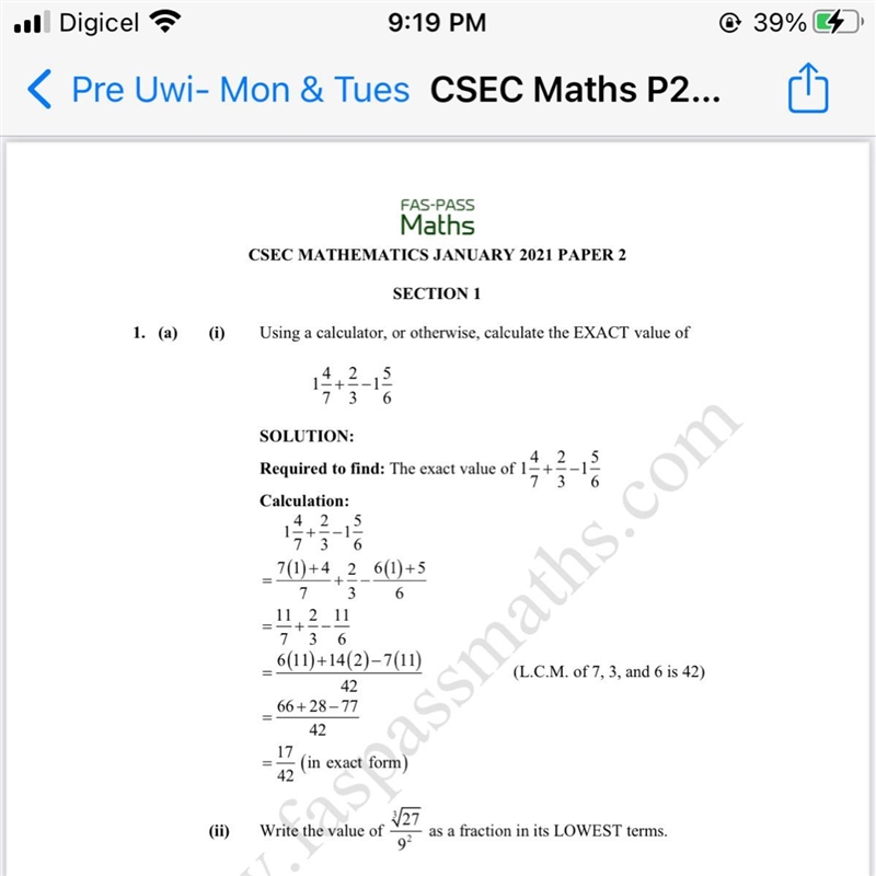 Calculate the exact value of number one-example-1