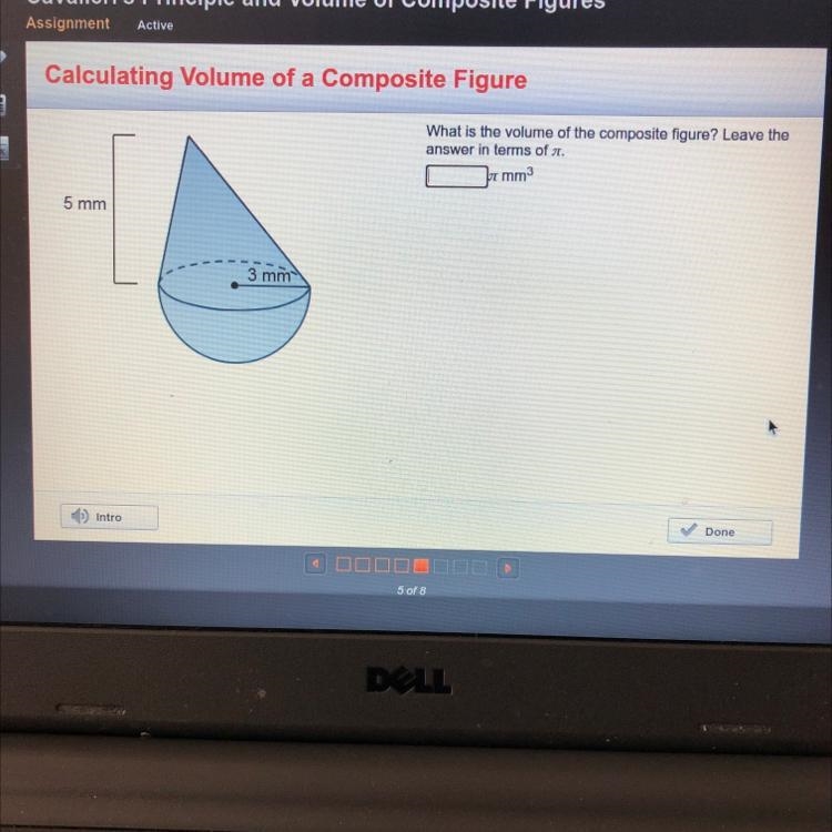 What is the volume of the composite figure? Leave the answer in terms of pi.-example-1