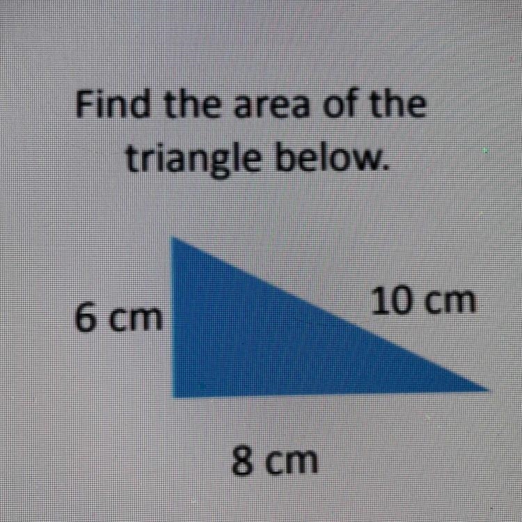 What is the area for the triangle? Pls help!-example-1