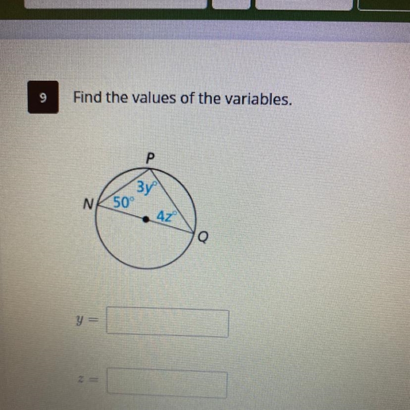 Find the values of the variables.-example-1