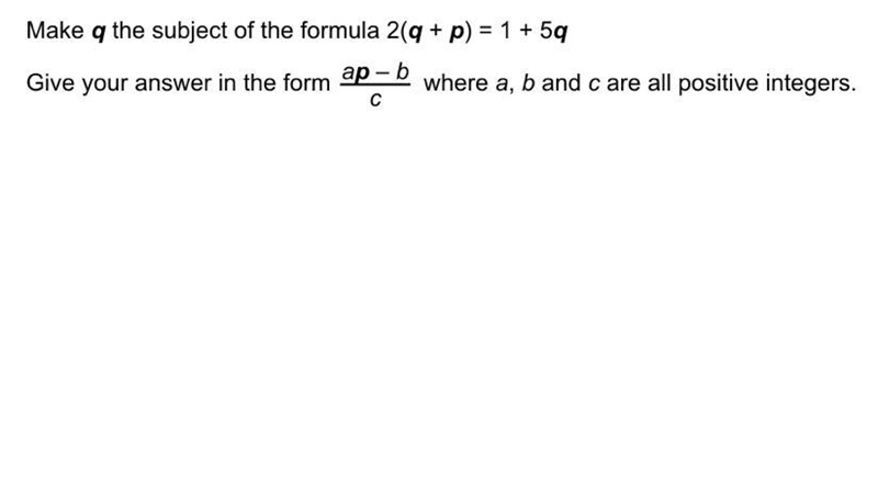 Make q the subject of the formula-example-1