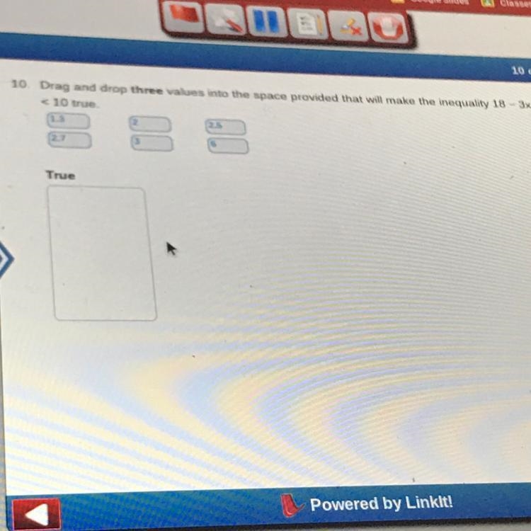 Dragon drop three values into the space provided that will make them quality 18-3x-example-1