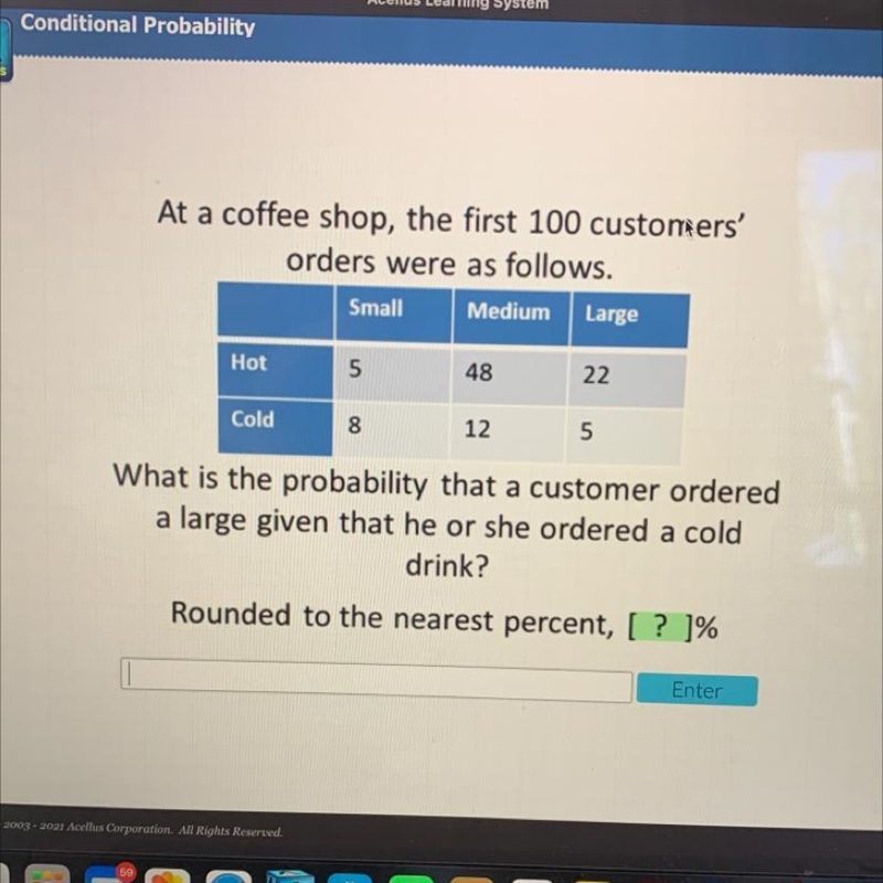 At a coffee shop, the first 100 customers' orders were as follows.-example-1