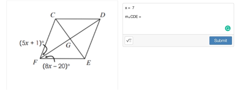 Find m∠CDE I already found x-example-1