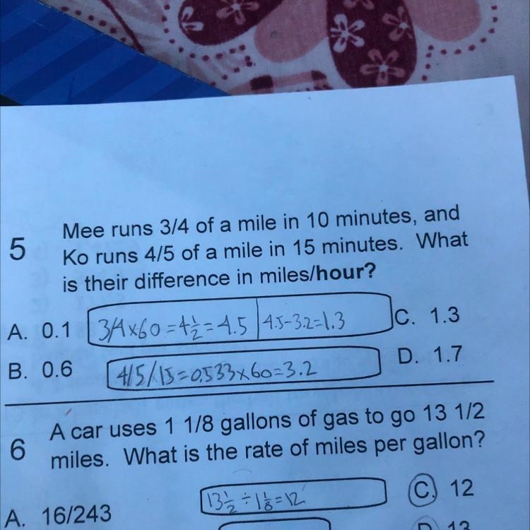 A car uses 1 1/8 gallons of gas to go 13 1/2 miles. What is the rate of miles per-example-1