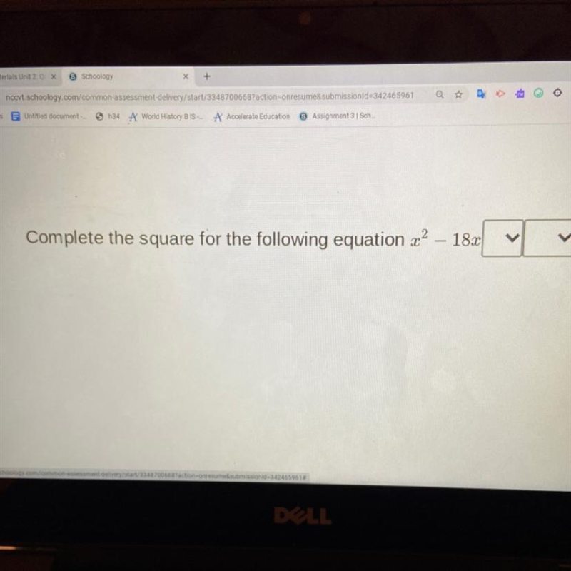 Please help Complete the square for the following equation x^2-18x-example-1