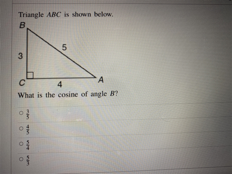 What is the cosine of angle B? Can anyone help with this please? ❤️-example-1