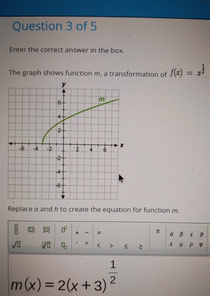 How to create an equation for function m? I wrote the right equation as a guess, but-example-1