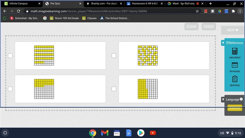 Select the three models that represent 45%.-example-1