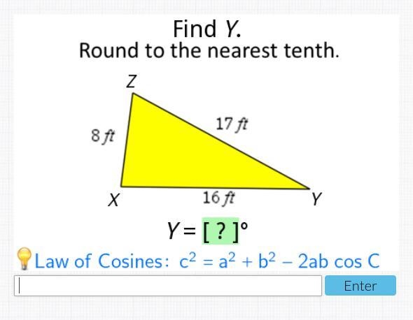 Find Y. Round to the nearest tenth.-example-1