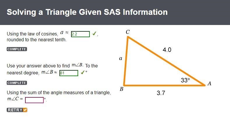 Using the sum of the angle measures of a triangle, m angleC=?-example-1