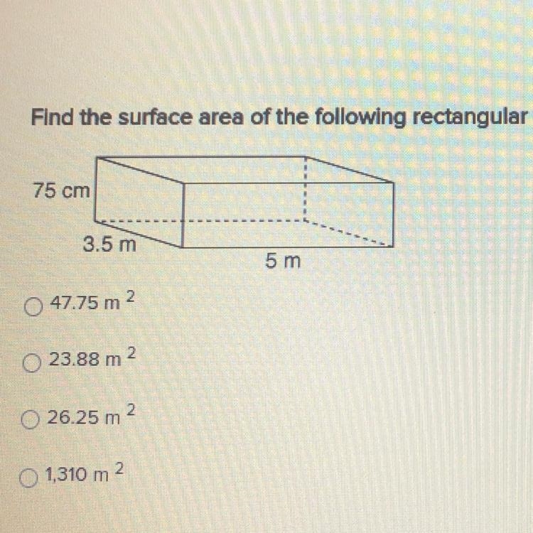 Find the surface area of the following rectangular prism. Express your answer in square-example-1