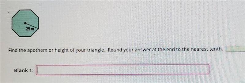 Find the apothem or height of the triangle. Round your answer at the end to the nearest-example-1