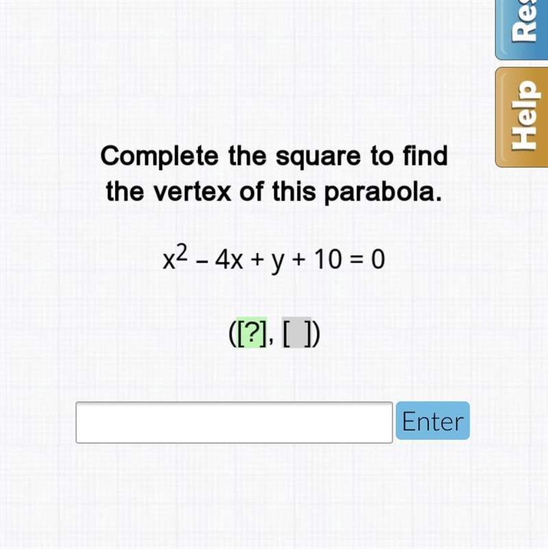 Complete the square to find the vertex of this parabola-example-1