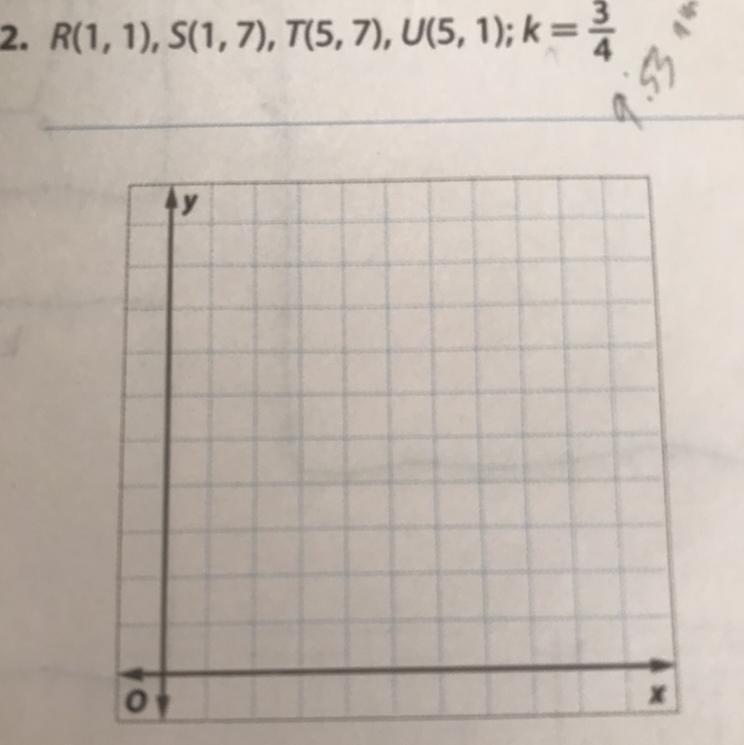 2. R(1, 1), 5(1,7), Т(5,7), U(5, 1); k = 45 у о Help-example-1