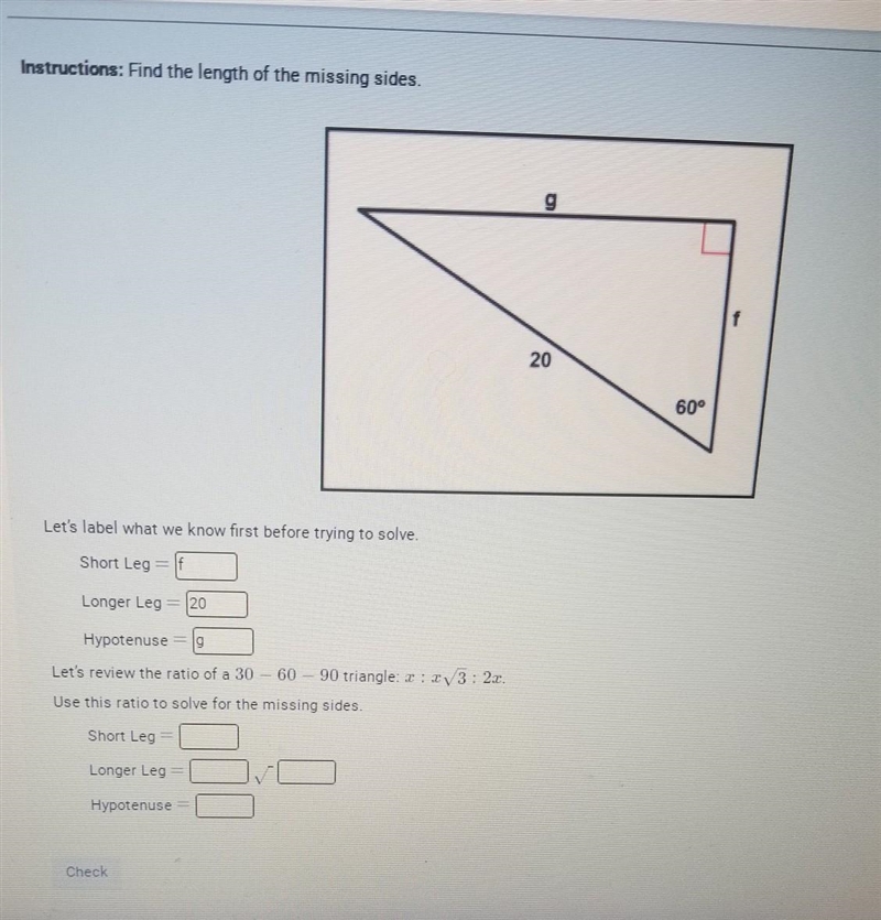 Find length of missing sides just fill in the missing blanks I need the answer dont-example-1