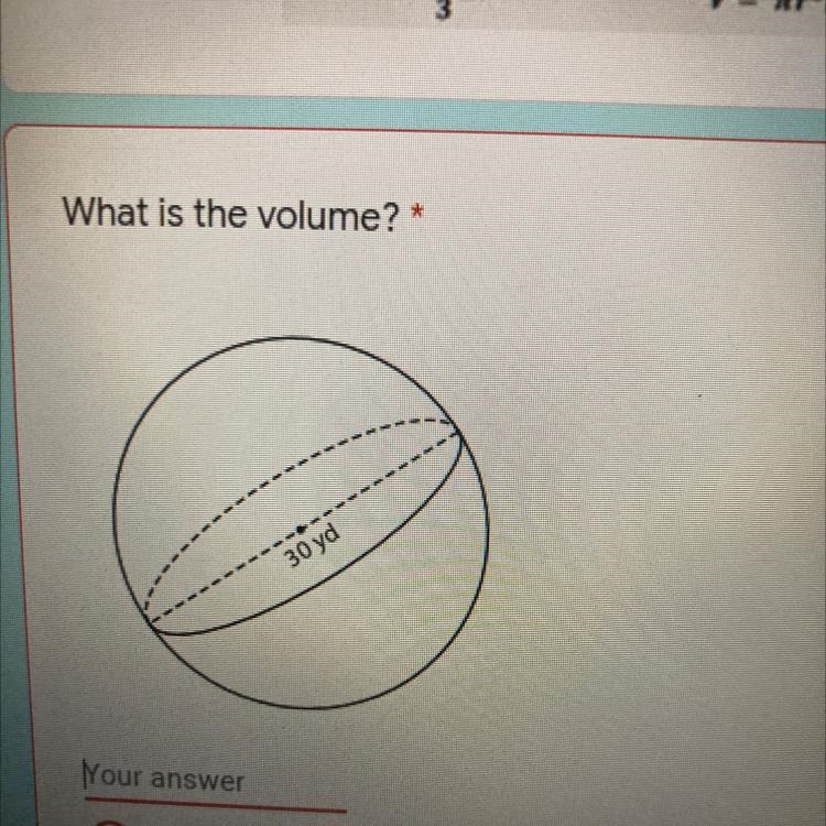 What is the volume of a sphere with a radius of 30 yards?-example-1