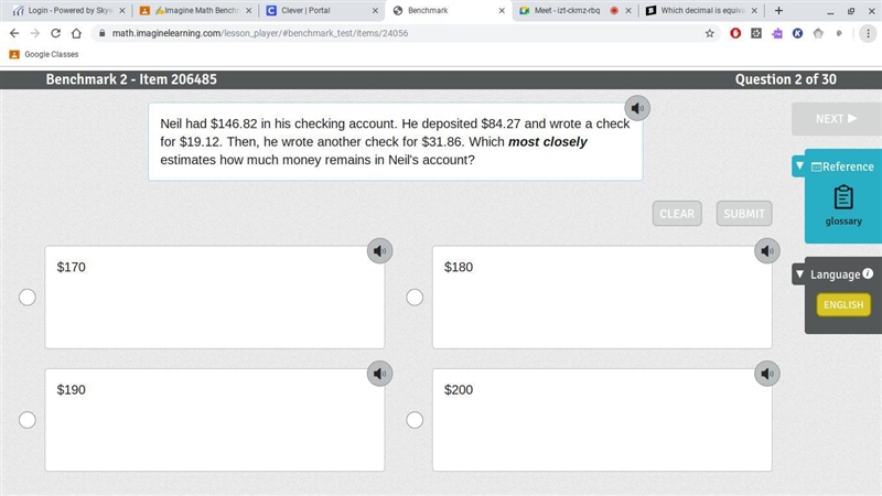 Neil had $146.82 in his checking account. He deposited $84.27 and wrote a check for-example-1