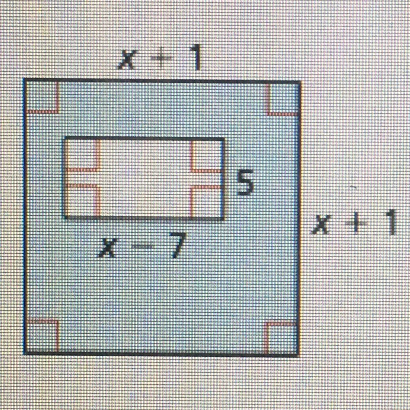 Write a polynomial in standard form that represents the area of the shaded region-example-1