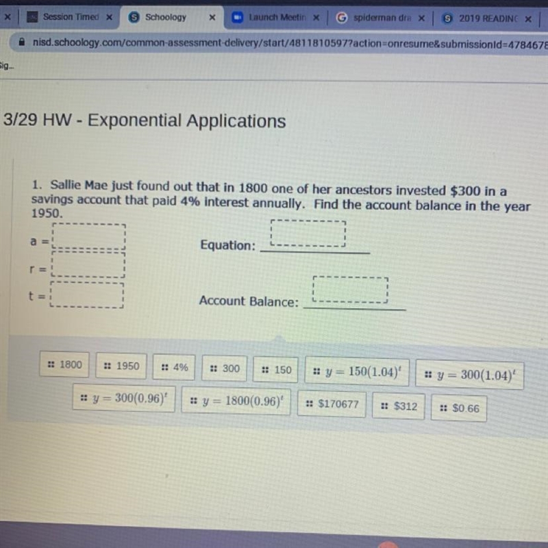 Help plzzzzz 1. Sallie Mae just found out that in 1800 one of her ancestors invested-example-1