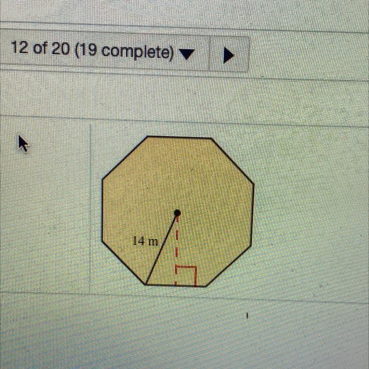 Find the area and perimeter of the regular polygon-example-1