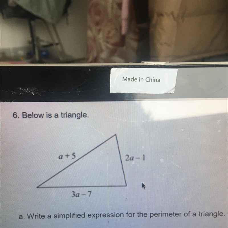 Wrote a simplified expression for the perimeter of the triangle pls help i’ll give-example-1