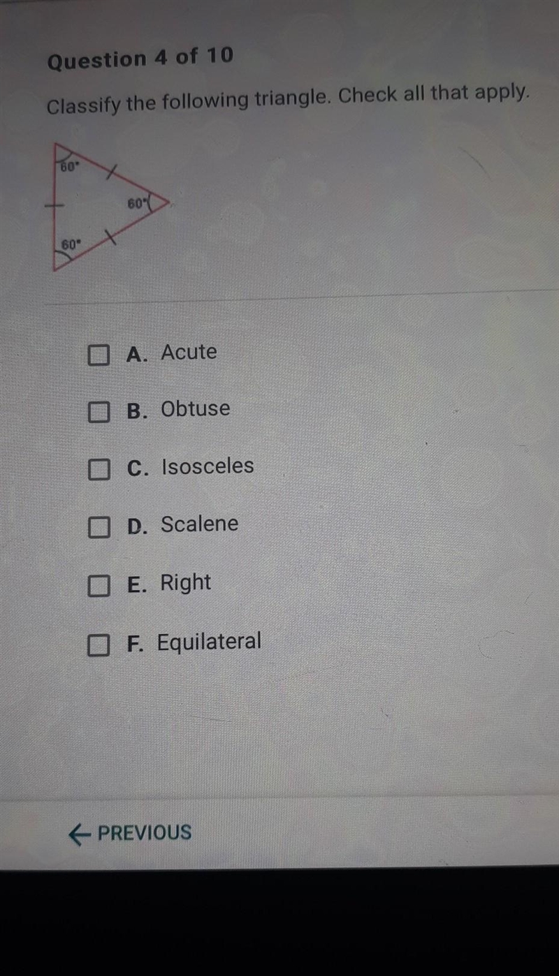 Classify the following triangle . check all that apply​-example-1