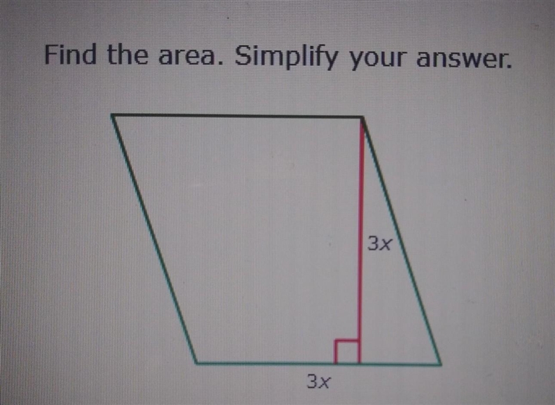 Find the Area. Simplify your answer.​-example-1