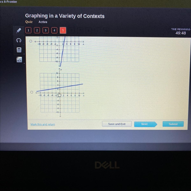 A line passes through the points (-1, 10) and (3, 2). Which shows the graph of this-example-1