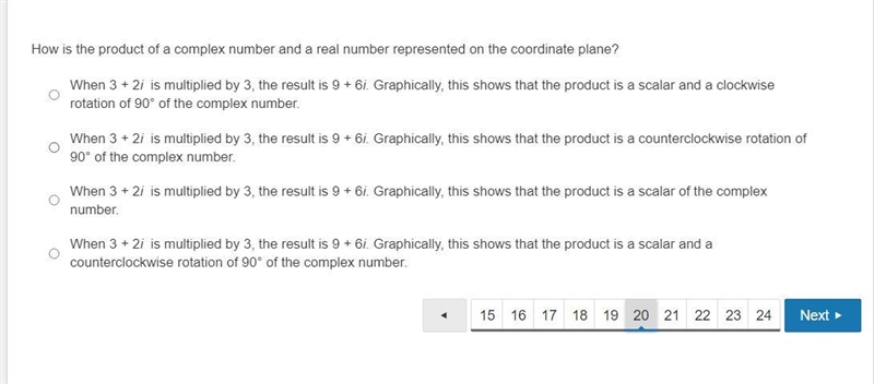 How is the product of a complex number and a real number represented on the coordinate-example-1