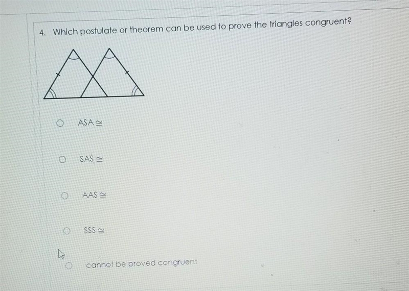 Which postulate or theorem can be used to prove the triangles congruent? ​-example-1