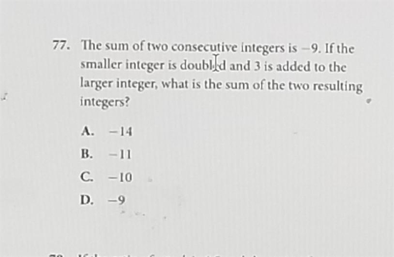 if there both consecutive doesn't that mean that there both -9 so how is one bigger-example-1