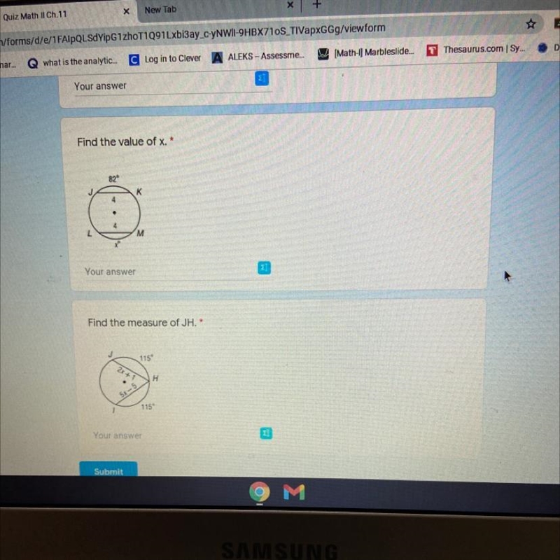 Find the value of x. Your answer Find the measure of JH.-example-1