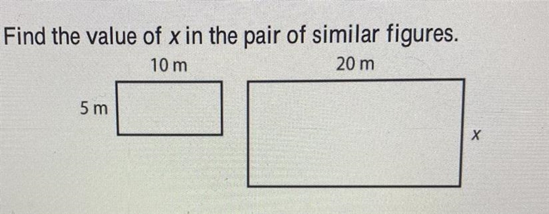 Find the value of x in the pair of similar figures. PLEASE HELP-example-1