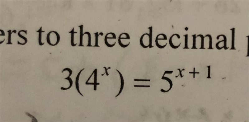 Im supposed to solve this equation using logarithms but I don't know how.-example-1