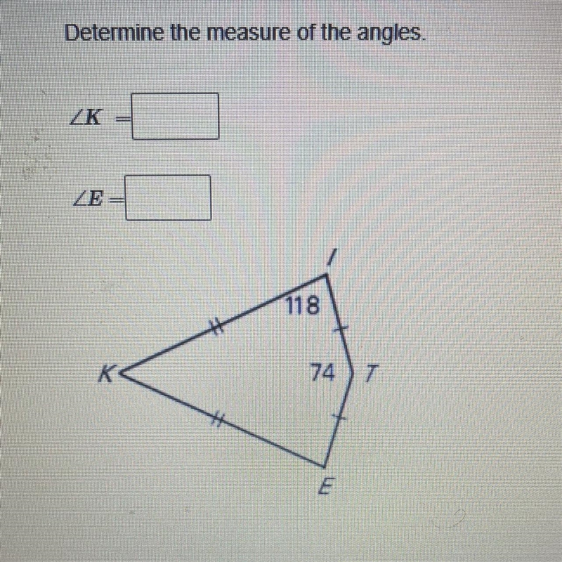 Determine the measure of the angles.-example-1