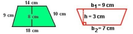 Find the area of both of these trapeziods using the formula (b1 + b2) • h ÷ 2. Calculate-example-1