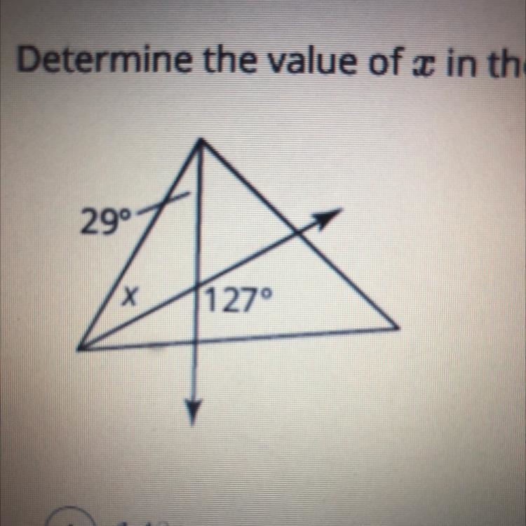 Determine the value of x in the figure shown.-example-1