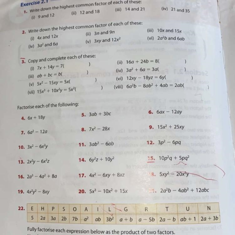 How to factorise equations such as 6x+18y, I have to do questions 4-9-example-1